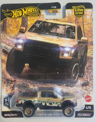 HOT WHEELS PREMIUM 2017 FORD F-150 RAPTOR BLACK GOLD (FPY86) 1:64 HW 4/5 CAR CULTURE METAL USA