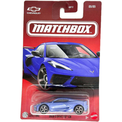 MATCHBOX CHEVROLET CORVETTE C8 METALIC BLUE 2020 1:64 (7x3x3)