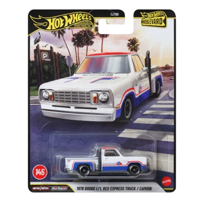 HOT WHEELS 1978 DODGE LI'L RED EXPRESS TRUCK PICKUP/ CAMION 1:64 HW 145 LONG CARD PREMIUM BOULEVARD SERIE
