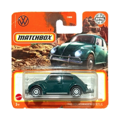 MATCHBOX 1962 VOLKSWAGEN BEETLE VW KEVER 93/100 OLD GREEN 1:64  METAL SHORT CART