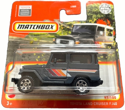 MATCHBOX TOYOTA LAND CRUISER FJ40 OLD GREY 1:64 WHITE 97/100 SHORT CARD METAL
