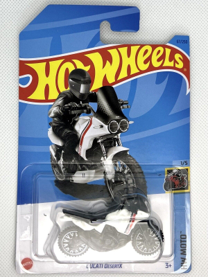 HOT WHEELS DUCATI DESERTX BLACK WHITE 67/250 (1:64 )HW MOTO 1/5