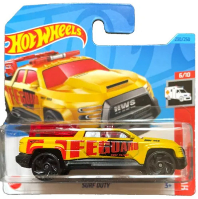 HOT WHEELS SURF DUTY LIFE GUARD YELLOW 230/250 1:64 HW RECUE 6/10