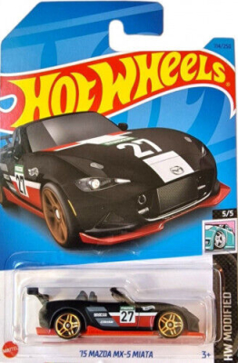 HOT WHEELS 15 MAZDA MX-5 MIATA 114/250 BLACK 1:64 HW MODIFIED 5/5