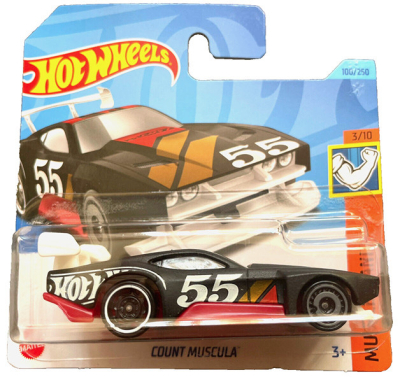 HOT WHEEL COUNT MUSCULA BLACK/RED 100/250 HW MUSCLE MANIA 3/10 1:64