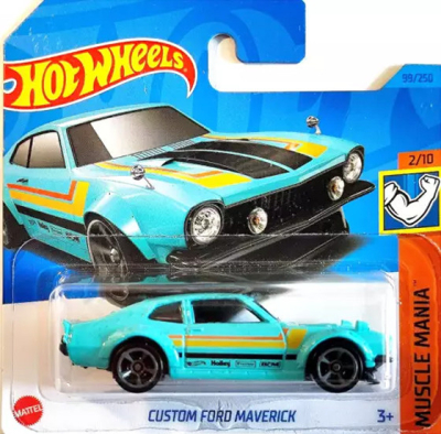 Hot Wheels Custom Ford Maverick Turquoise 99/250 7 cm Schaal 1:64 HW MUSCLE MANIA 2/10