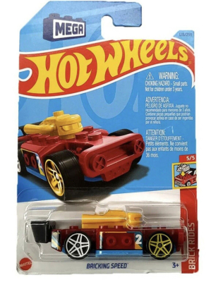 HOT WHEELS BRICKING SPEED RED/BLUE 128/250 1:64  HW BRICK RIDES 5/5 MEGA