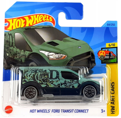 HOT WHEELS FORD TRANSIT CONNECT GREEN 64/250 (1:64) HW ART CARS 6/10