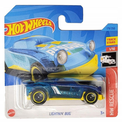 HOT WHEELS LIGHTNIN' BUG BLEU/YELLOW 179/250 1:64 HW RESCUE 1/10