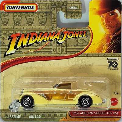 MATCHBOX 70 YEARS INDIANA JONES 1936 AUBURN SPEEDSTER 851 VANILLE/WOOD 1:64  METAL (HLC64-LA10)