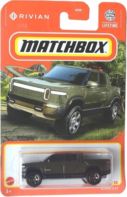 HOT WHEELS RIVIAN R1T OXFORD GREEN 17/100 1:64 MATCHBOX SHORT CARD