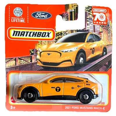 MATCHBOX FORD MUSTANG MACH-E ORANGE 22/100 1:64 TAXI