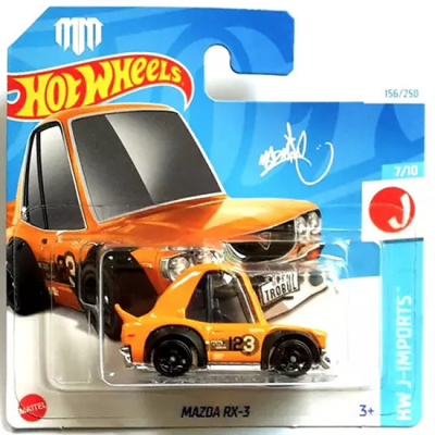HOT WHEELS MAZDA RX-3 ORANGE 156/250 1:64 HW J-IMPORTS 7/10