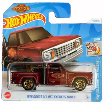 HOT WHEELS 1978 DODGE LI L RED EXPRESS TRUCK  53/250 HW CELEBRATION RACERS (1:64) 3/10