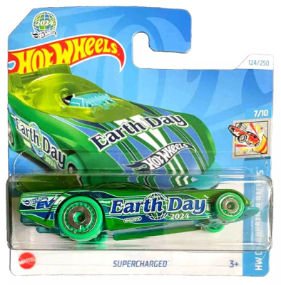 HOT WHEELS SUPERCHARGED EARTH DAY 2024 GREEN 124/250 1:64 HW CELEBRATION RACERS 7/10