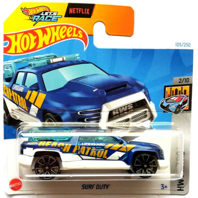 HOT WHEELS SURF DUTY LIFE GUARD BEACH PATROL105/250 1:64 BLUE HW METRO 2/10