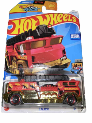 HOT WHEELS 5 ALARM FIRE RESCUE GOLD/RED 125/250 1:64  HW METRO 3/10