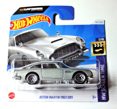HOT WHEELS ASTON MARTIN 1963 DB5 MATT SILVER 107/250 1:64  HWSCREEN TIME 7/10