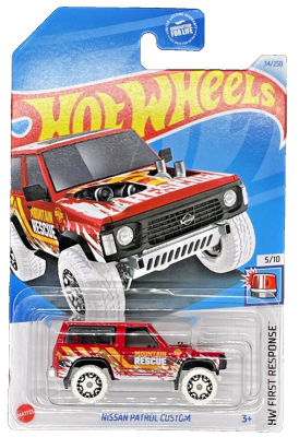 HOT WHEELS NISSAN PATROL CUSTOM RED/WHITE 34/250 1:64 FIRST RESPONSE 5/10