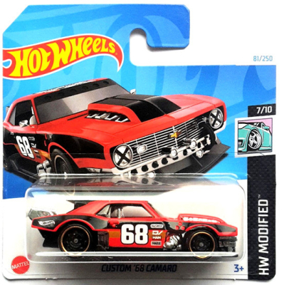 HOT WHEELS '68 CAMARO RED 81/250 (1:64) HW MODIFIED 7/10