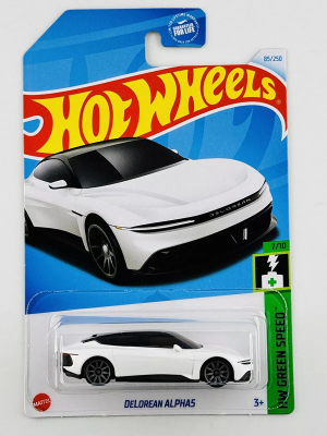 HOT WHEELS DELOREAN ALPHAS WHITE 85/250 (1:64) HW GREEN SPEED 7/10