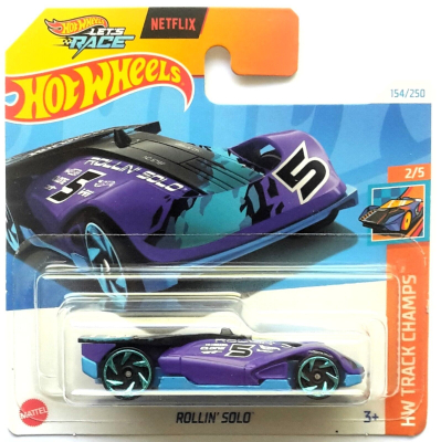 HOT WHEELS ROLLIN SOLO PURPER 154/250 1:64 HW TRACK CHAMPS 2/5