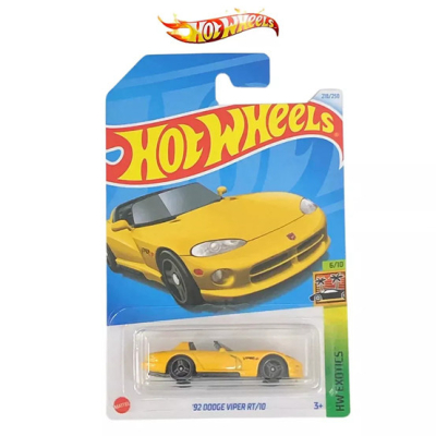 HOT WHEELS '92 DODGE VIPER RT/10 YELLOW 218/250 1:64 HW EXOTICS 6/10