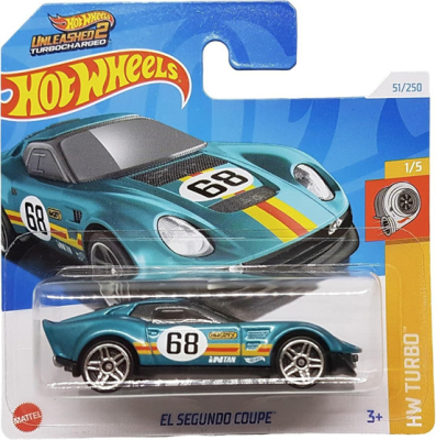 HOT WHEELS EL SEGUNDO COUPE  METALIC TURQUOISE 51/250 HW TURBO 1/5 SHORT CARD (1:64)