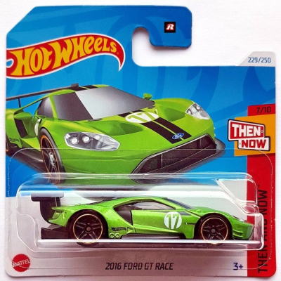 HOT WHEELS 2016 FORD GT RACE 17 GREEN 229/250 1:64 HW THEN AND NOW 7/10