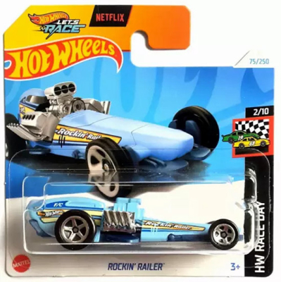 HOT WHEELS ROCKIN RAILER BLUE 75/250 (1:64) 2024 HW RACE DAY