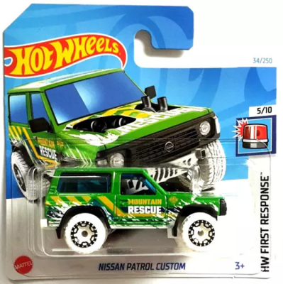 HOT WHEELS NISSAN PATROL CUSTOM GREEN/WHITE 34/250 1:64 HW FIRST RESPONSE 5/10