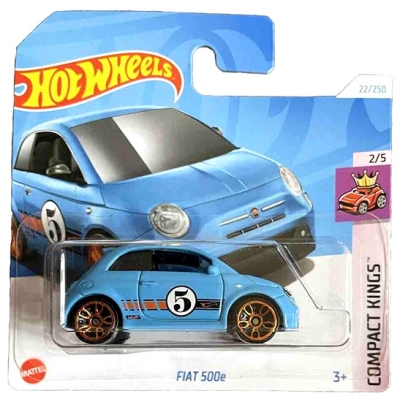 HOT WHEELS FIAT 500e 22/250 BLUE 1:64 HW COMPACT KINGS 2/5 2024