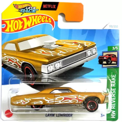 HOT WHEELS LAYIN LOWRIDER GOLD 113/250 HW REVERSE RAKE 3/5 (1:64)