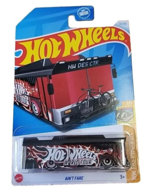HOT WHEELS AIN'T FARE WORLD TOUR 31/250 (1:64) MAT GREY HW FAST TRANSIT 3/5