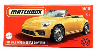 VOLKSWAGEN BEETLE 2019 CONVERTIBLE 52/100 MATCHBOX 1:64 YELLOW CABRIO