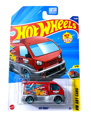 HOT WHEELS KEI SWAP RED/SILVER MATTCABE 11/250 HW ART CARS 1/10 1:64