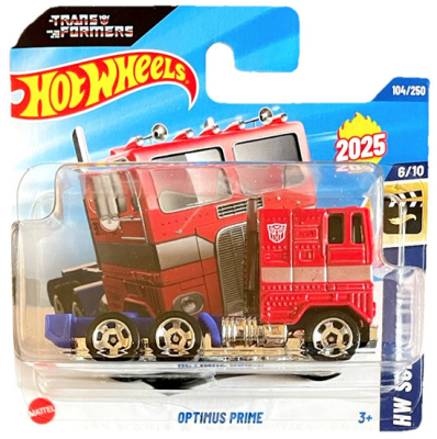 HOT WHEELS FREIGHTLINER FLT-9664T TRUCK OPTIMUS PRIME RED 104/250 TRANSFORMERS 1:64 HW SCREEN TIME 6/10