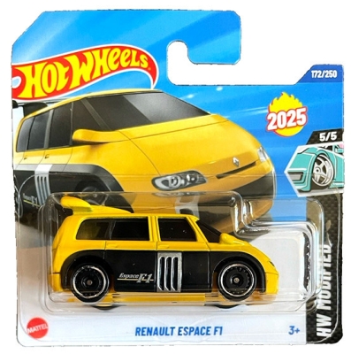 HOT WHEELS RENAULT ESPACE F1 RACING YELLOW 172/250 HW MODIFIED 5/5 SHORT CARD 2025