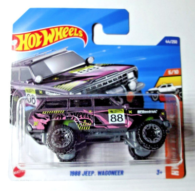 HOT WHEELS 1988 JEEP WAGONEER PURPER 88 44/250 HW HOT TRUCKS 5/10 1:64 SHORT CARD 2025