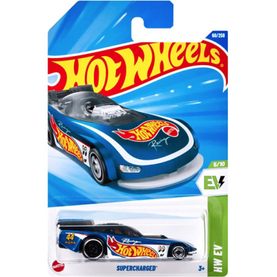 HOT WHEELS SUPERCHARGED 60/250 BLUE/BLACK 2025 1:64 HW EV 5/10 LONG CARD