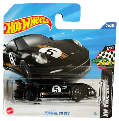HOT WHEELS PORSCHE 911 GT3 BLACK/GOLD METALIC 74/250 HW RACE DAY 1/10