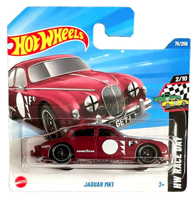 HOT WHEELS JAGUAR MKI WINE RED 75/250 HW RACE DAY 2/10