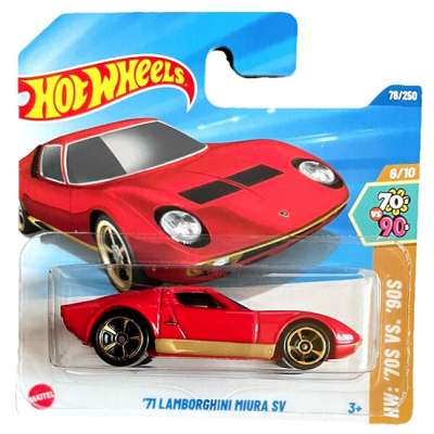 HOT WHEELS '71 LAMBORGHINI MIURA SV RED/GOLD 78/250 HW '70 VS.'90S 6/10.