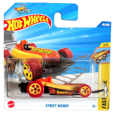 HOT WHEELS STREET WIENER BROWN/YELLOW 85/250 1:64 HW FAST FOOD 1/5