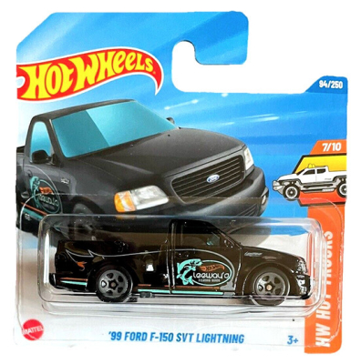 HOT WHEELS '99 FORD F-150 SVT LIGHTING PICKUP US BLACK 94/250 HW HOT TRUCKS 7/10