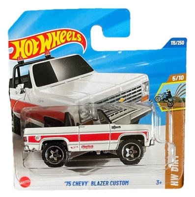 HOT WHEELS '75 CHEVY BLAZER CUSTOM 115/250 WHITE RED 1:64 HW DIRT 5/10 SHORT CART 2025.