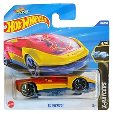 HOT WHEELS EL VIENTO 65/250 BLUE YELLOW RED HW X-RACERS 6/10