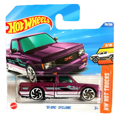 HOT WHEELS '91 GMC SYCLONE PURPER 119/250 HW HOT TRUCKS 8/10 (2025) SHORT CARD 1:64