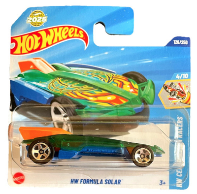 HOT WHEELS HW FORMULA SOLAR GREEN ORANGE 126/250 HW CELEBRATION RACERS 4/10