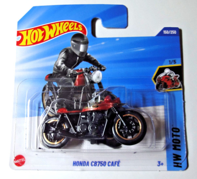 HONDA CB750 CAFE BLACK/RED/GOLD 150/250 HW MOTO 1/5 1:64 SHORT CARD